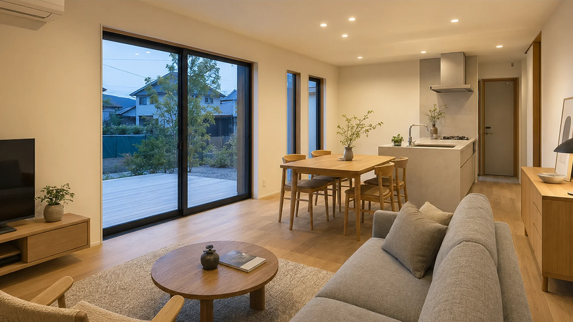 NEST リビング ── 広さを集めた大きなLDK|秀光ビルド徳島店